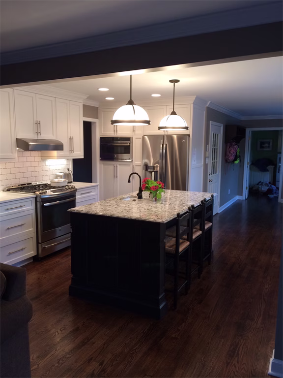Kitchens 8 Marble-top with Dark Wood Kitchen